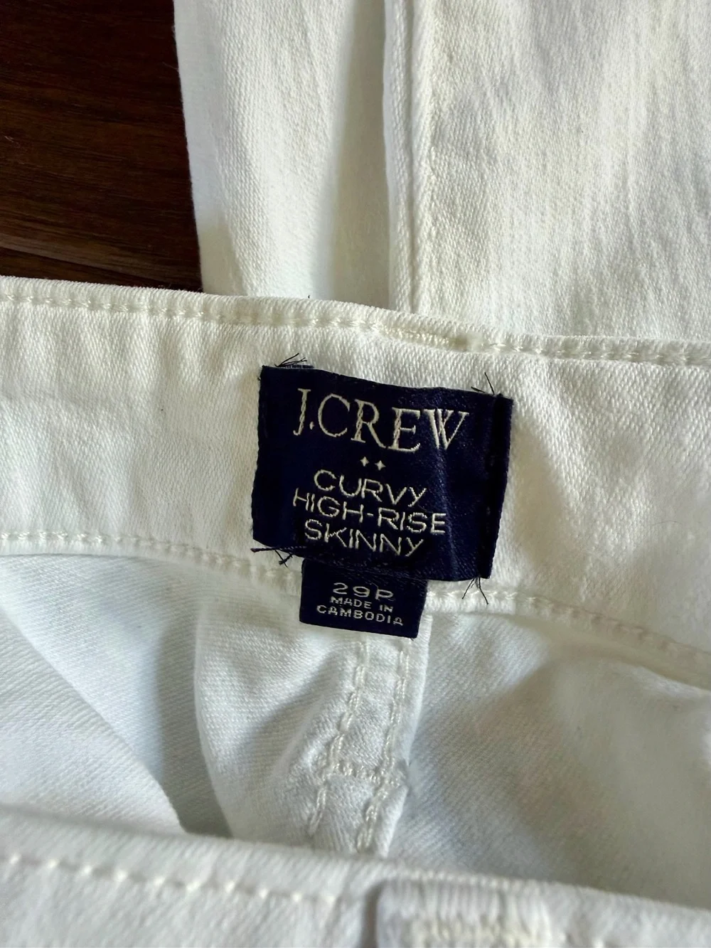 J. Crew Curvy High rise White Skinny Jeans — Stretch Denim